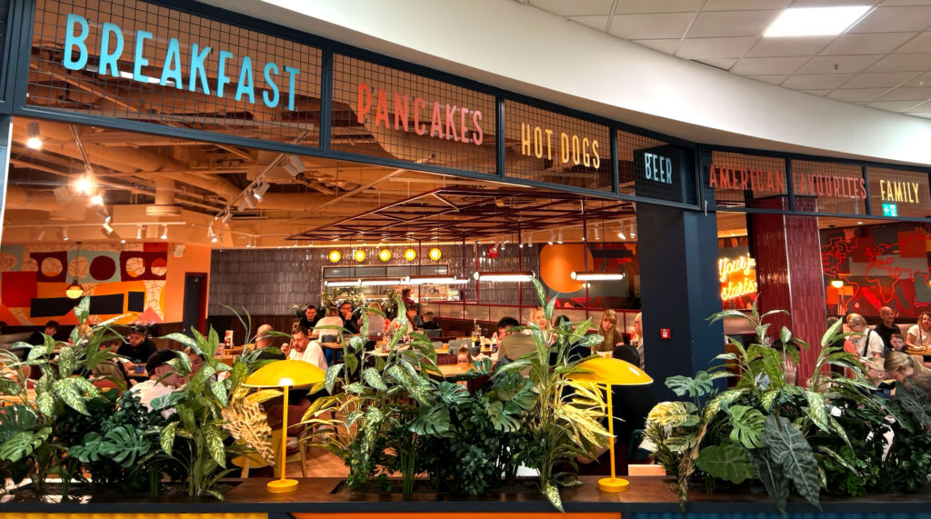 External view of Sanfords American Diner at Glasgow International Airport